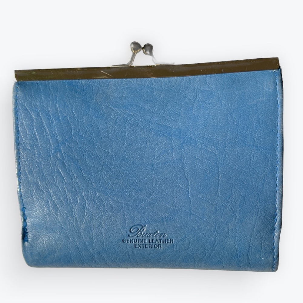 Classic Extra Roomy Organizer Blue Leather Wallet Buxton Heiress Double Cardex - Picture 5 of 8